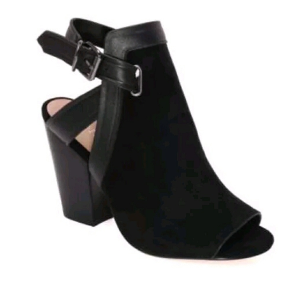 💥SALE💥Black Suede Peep Toe Booties